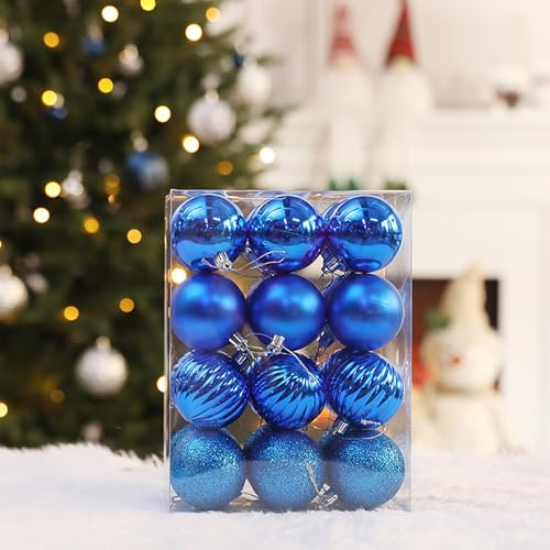 Weihnachtskugeln, Christbaumkugeln Dekoration, 1 Schachtel mit 24-teiligem Weihnachtskugel-Set, Weihnachtsbaum, Schaufensterdekoration, Einkaufszentrum-Dekoration, Anhänger, 5 cm