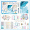 ROEOWENE 153 PCS Scrapbook Zubehör DIY Scrapbook Set Mädchen Bullet Journal Sticker Scrapbooking Zubehör Sticker Aesthetic A5 Notizbuch Bastelset Kinder Tagebuch Weihnachten Geschenke 6-12 Jahre-Blau