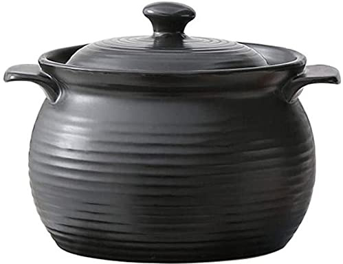 Olla de barro for cocinar y servir con tapa, for cocinar Ollas de terracota(4L)