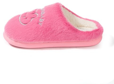 JOMIX Pantoufles Femme Imprimé Ours Chaussons Fourrure Chaussures D'Intérieur Doux Hiver pour Maison MD9622 (Rose, 38)