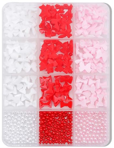 12 Grids 3D Bows Nails Art Bowknot Resin Mixed Shape Nails Art Nails Art Decoration For Party