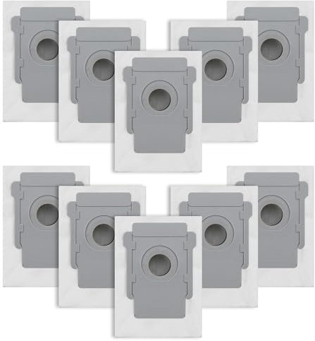 Lot de 10 Sacs d'aspirateur pour IRobot Roomba i7/i7+/i3/i3+/i4/i4+/i6/i6+/i8/i8+/S9/S9+/j7/j7+/E5/E6/E7 Sac de rechange pour IRobot Roomba I7 Kit d'accessoires (B-10 Pièces)