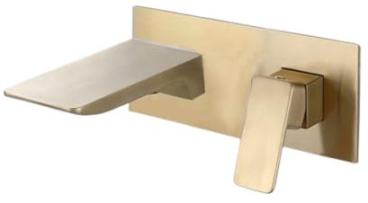 Moderne Wand-Waschtischarmatur für Hotels, versteckter Wasserfall-Wasserhahn mit Kupfer-Finish