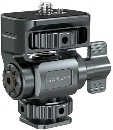 Leaplumin Field Monitor Mount Monitor Holder with Cold Shoe, 1/4 Screw for 5 & 7 Field Monitor Mount Support 360° Swivel &180° Tilt Adjustment,Aluminum Camera Monitor Mount for Camera Hot Shoe