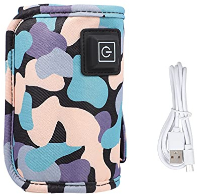 KOMBIUDA USB Babyflaschenwärmerhülle aus Polyester 3 Temperaturstufen Tragbar für Milchflaschen Geeignet für Nachtfütterung