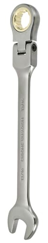 sourcing map Flex Head Ratchet Wrench Spanner 13/16 SAE Ratcheting Combination Wrench 72-Teeth Chrome Vanadium Steel Ratchet Gear Spanner with 12 Point Box End for Auto Repairs Home Projects
