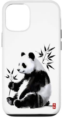 iPhone 12/12 Pro Japanese Panda & Bamboo – Sumi-e Ink Painting Zen Aesthetic Case