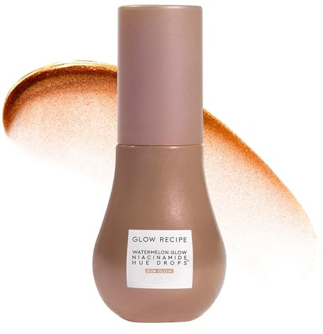 Glow Recipe Hue Drops – Mini getöntes Gesichtsserum – Bronzing-Tropfen zum Aufhellen und Hydratisieren – Hautpflege-Make-up-Primer & flüssiger Highlighter zum Verwischen der Poren für einen