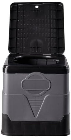 Warmiehomy Portable Camping Toilets for Adults, Outdoor Lightweight Foldable Toilets, Compact Travel Toilet for Adult Potty, Compost Toilet Max 150KG for Hiking, Car Camping, Fishing(Gray)