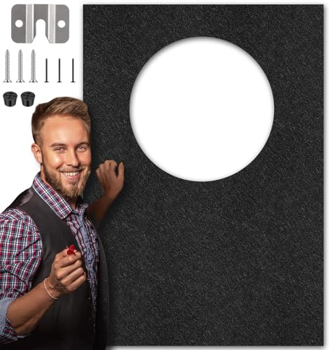 Mindsoft Extra große Dartscheiben-Wandschutz, Dartscheiben-Rückseite, Filzfliesen, erweiterte Länge, Dartscheiben-Einfassung, Kork-Alternative mit Halterung zum Aufhängen (114,4 x 81,3 x 0,8 cm)