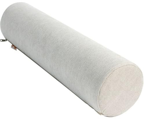 Almohada Cervical Cilíndrica del Cuello,Cojín Cilíndrico 40/50/60/70/90 cm Cojín Cervical De Soporte, Cojín Lumbar Y Cojín De Rodillas, para Dormir/Hogar/Oficina(Beige,12cmx90cm)