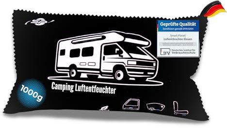 Smart-Planet® Camping Luftentfeuchter Kissen 1000gr für Camper Wohnwagen Wohnmobil - wiederverwendbar auslaufsicher mit Feuchtigkeitsanzeige, gegen beschlagene Autoscheiben 1kg Raum Entfeuchter