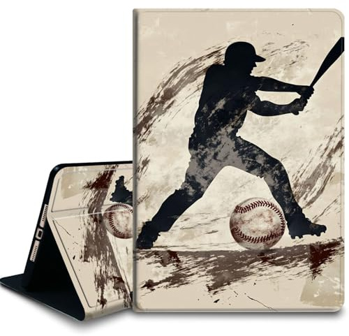 Bxgolkgd Custodia per Tablet per Samsung Galaxy Tab E 9,6 Pollici 2015 (SM-T560/T561/T567), Cover Antiurto con Supporto e Dissipazione del Calore, Funzione Auto Sveglia/Sonno, Giocatore di Baseball