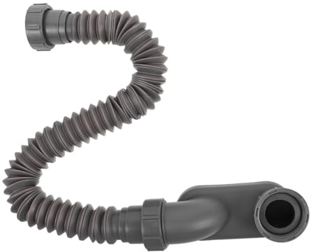 Gatuida Flexible Washing Machine Drain Hose with Clog Prevention Plastic Pipe for Bathroom and Kitchen Sinks Adjustable Grey Waste Pipe for Bathtub and Shower Drain Installation