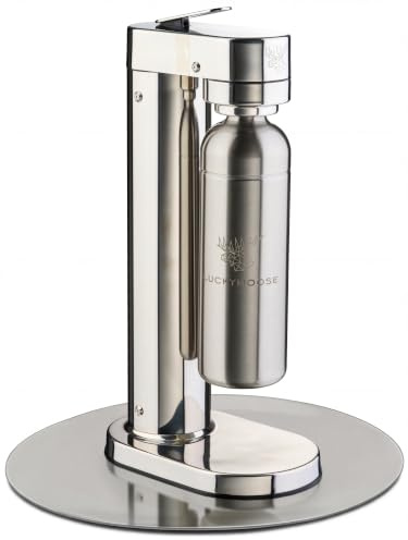 Luckymoose Infinity-S Wassersprudler aus hochwertigem Edelstahl (Silver/Silver) – inkl. 2x 1,25L Edelstahlflaschen – extra hygienische herausnehmbare Düse – Langlebige CO₂ Sprudelwasser Maschine