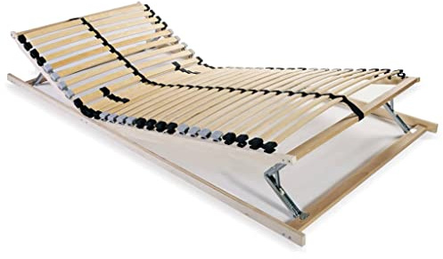 EDNRSOG Lattenrost mit 28 Latten 7 Zonen 90x200 cm, Verstellbarer Buchenholzrahmen mit Birkenholzlatten für optimale Körperunterstützung und ergonomische Schlafposition, inklusive 4