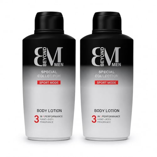 Beyond Men Body Lotion 2 x 500 ml – Feuchtigkeitsspendende Körperlotion für Männer – Pflegende Bodylotion für trockene Haut – 1000 ml Vorteilspack