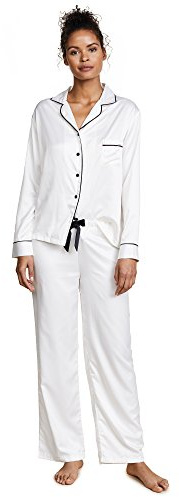 Bluebella Women's Claudia Pyjama Sets, White (Cream/Black), 12