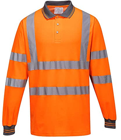 Portwest S271ORRL Cotton Comfort Polo L/S, Large, Orange