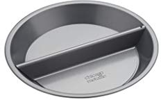 Chicago Metallic CMET26719 Professional 'Split Decision' Non Stick Split Pie Pan / Tart Tin with Divider and Loose Bottom, In Gift Box, Carbon Steel, 24 cm