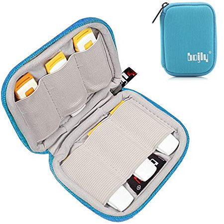 BOJLY Hard Drive Case, External Protective Storage Carrying Case Bag | Lightweight Protective |Waterproof Electronic Accessories Organizer Holder for USB Key, Earphone Cable, Green