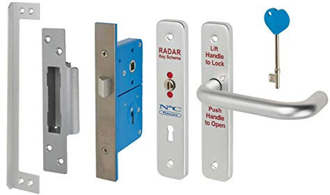 Radar Lock Set for Toilet Doors Under Phlexicare Blue Badge National Key Scheme (Right Hand Set)
