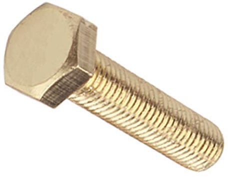 Liujiami Brass Screws Flat Hex Bolts - M4 M5 M6 Hex Head Screw Bolts Hexagon Machine Fully Thread Setscrew Hardware Bolts