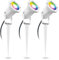 linovum 3er Pack CARI Garten Strahler weiß LED mit WLAN Smart GU10 RGBW - kompatibel mit Alexa & Google Home - Spießleuchte Kabel