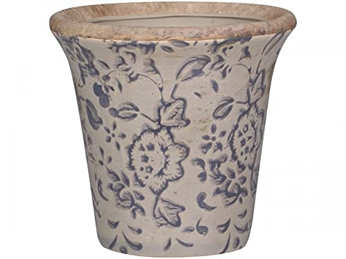 Maceta de cerámica Melun pequeña (8,5 x 9 cm de diámetro), color gris 65463-25