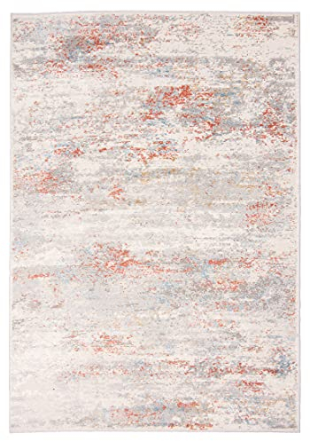 Carpeto Rugs Abstraktes Vintage Designer Teppich - Kurzflor - Weich Teppich für Wohnzimmer, Schlafzimmer, Esszimmer - ÖKO-TEX Wohnzimmerteppich - Teppiche - Creme Lachsfarben - 200 x 300 cm