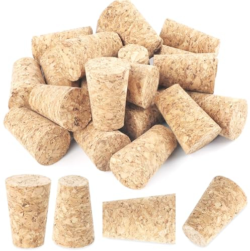 2Typen 10PCS Naturkork Konische Korken Holz Wiederverwendbare Funktionelle Tragbare Versiegelung Weinflaschenverschluss für Wein/Bierflaschenverschluss(For red wine bottles 22 * 17 * 35)