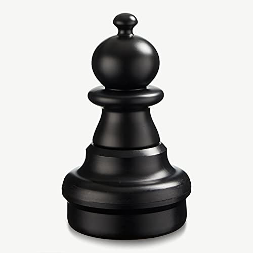 Schachfigur - 42 bis 64 cm Hoch - 2-Teilig Schaubesystem - Kann zusätzliches Gewicht mit Sand oder Wasser gefüllt Werden - Original Schachspiel Kunststoff Outdoor Indoor (Bauer 42 cm, Schwarz)