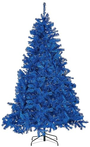 Albero di Natale artificiale Base in metallo PVC tradizionale 210 cm blu