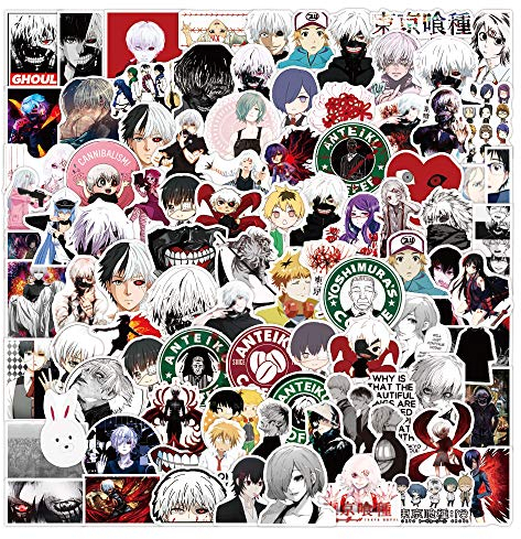 Anime Tokyo Ghoul Sticker Pack 50pcs, Vinyl-Aufkleber für Wasserflaschen Laptop Skateboard Notebook, Geschenk für Erwachsene Kinder Teens