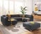 DELIFE Sofa Elio Mikrofaser Graphite 300x185 cm mit Hocker Wohnlandschaft