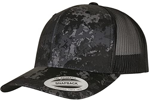 Flexfit Unisex 6606VC-YP Classics Veil Camo Retro Trucker Cap Baseballkappe, Poseidon Black, one Size