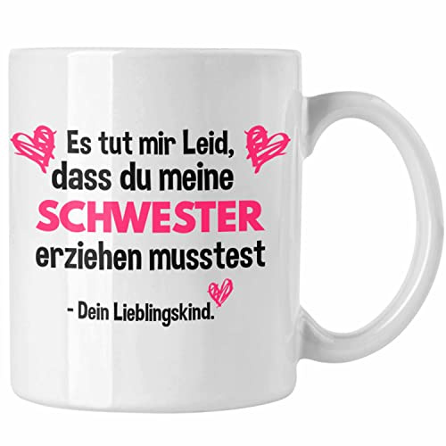 Trendation - Lieblingskind Muttertag Tasse Geschenk Kinder Sohn Tochter Mama Tasse mit Spruch (Weiß)