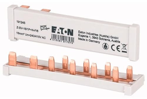 EATON Z-SV-16/1P+N-F/6 - BARRETTE DE PONTAGE HORIZONTALE - GRIS - 16 MM² - 63 A - 6 Modules - DISJONCTEURS PH/N