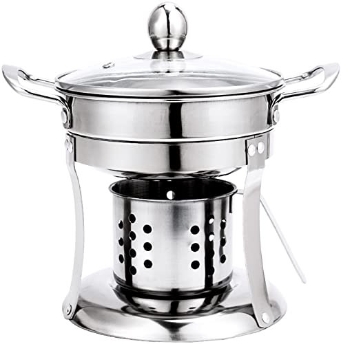 WOkismD 18CM Camping Kochgeschirr Kerosin Kocher Edelstahl Alkohol Herd Für Outdoor Wandern Picknick Lagerfeuer Kochgeschirr