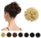 BARSDAR 100% Echthaar Haarteil Haargummi，32g Gelockt Unordentlich Dutt Extensions Großes Volles Haargummi Hochsteckfrisuren unordentlicher Haarverlängerung für Damen Mädchen 613# Hellbleichblond