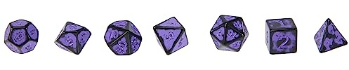 Dice4friends Würfelset Antik Dark Knight: Purple (7)