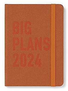 Letts Big Plans A6 2024 day to page with appointments diary - rust