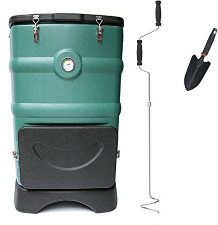 Bac à Compost isolé 110L, bacs à Compost extérieurs bac à Compost isolé avec système de Ventilation compostant Rapidement Toute l'année,Vert
