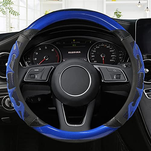 STAFU Lenkradabdeckung Auto-Carbon-Faser-Leder-Sport-Lenkrad-Abdeckung Anti-Rutsch-Auto-Zubehör Für Audi A1 8X A2 A3 Q3 Q5 Q2 A4 A5 A6 (Color : A)