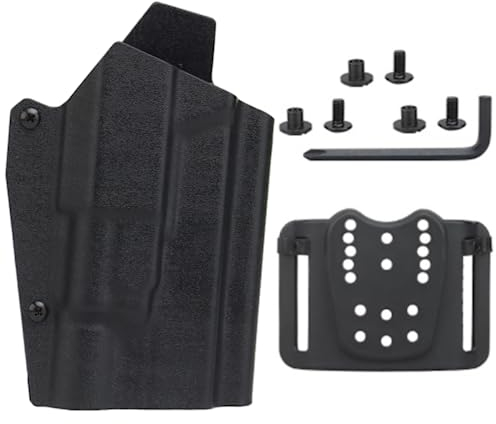 ACEXIER Taktisches Kydex Taillenpistolenholster für G1ock 17/19/19X/45 G-300 Taschenlampe Airsoft-Pistolenkoffer mit QLS 19 22 Verriegelungssystem (Black)