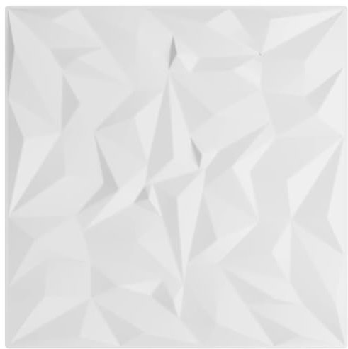 vidaXL Wandpaneele 12 Stk., Wandverkleidungen für Schlafzimmer Wohnzimmer Flur, Paneele für Wanddekoration, Wandplatte Wandfliese, Weiß EPS Amethyst