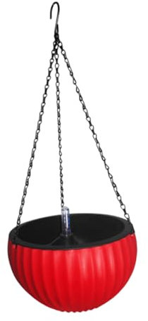 Milisten Hängender Pflanztopf Aus Kunststoff Automatische Bewässerung Blumenkorb Pflanze Rot 260 Höhe