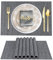 ARTAND Platzsets Abwaschbar 6er Set Vinyl Tischsets für Esstisch Küchen Platzset Dauerhaft PlatzdeckenTischzubehör -6er Set, 02 Grau