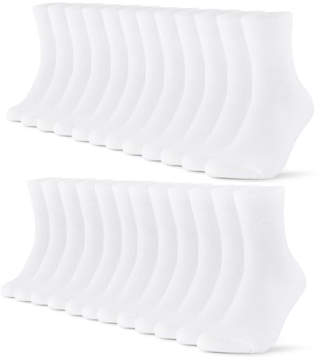 FALARY 12 Paar Socken Herren Damen Baumwolle Herrensocken Schwarz Weiß Sport Socks Atmungsaktive