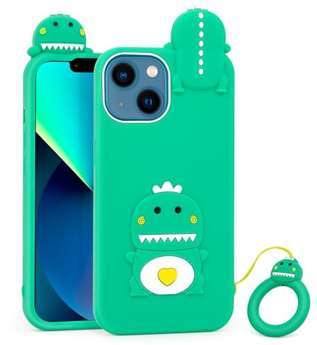 Mouzor Cute iPhone Case, Dinosaur & Animals 3D Cartoon Soft Silicone Shockproof Back Cover for Kids & Women